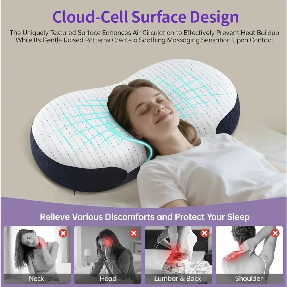 MOONOUU Cloud Align Memory Foam Cervical Pillow Standard New